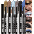 6Pcs Cream Eye Shadow Sticks Makeup for Women, Khaki Mocha Silver Grey Dark Taupe Black Royal Blue Shimmer Matte Eye Shadow Brightener Stick for Eyes, Waterproof Eyeshadow Pencil Set03
