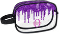 Personalized Transparent Makeup Bag with Name, Travel Clear Cosmetic Bag for Women, Friends, Mother's Day, Bridesmaid, Bride, Wedding, Graduation, Deep Purple Sequins Fluid Shape