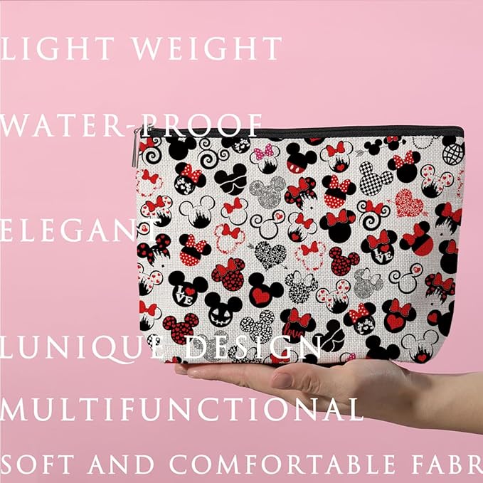 Cute Cartoon Mouse Makeup Bag Animal Lovers Gifts for Women Female Her Teen Daughter Cousin Best Friend Bestie BFF Magic Mouse Stuff Cosmetic Bag Wizard Gifts Mothers Nurse Day Graduation Birthday
