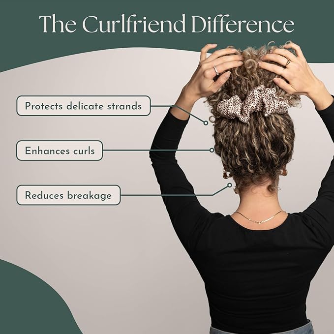 Silk Scrunchies for Ponytail Holders – Oversized Silk Scrunchies – Extra Large No Damage Hair Ties for Curly, Thick, and Thin - Hair Accessories for Women – Leopard/Cheetah Print, XL By Curlfriend
