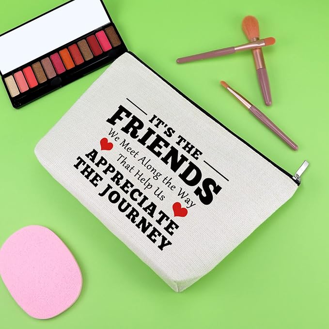Best Friend Gift for Women Makeup Bag Friend Birthday Gifts Thank You Present for Friends Bff Sister Inspirational Cosmetic Bag for Girls Friendship Graduation Present for Her Travel Cosmetic Pouch