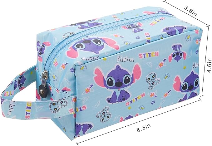 Stich Cartoon Large Capacity Travel Cosmetic Bag, Toiletry Makeup Organizer Pouch with Zipper, Birthday Gifts for Women Girls Friends