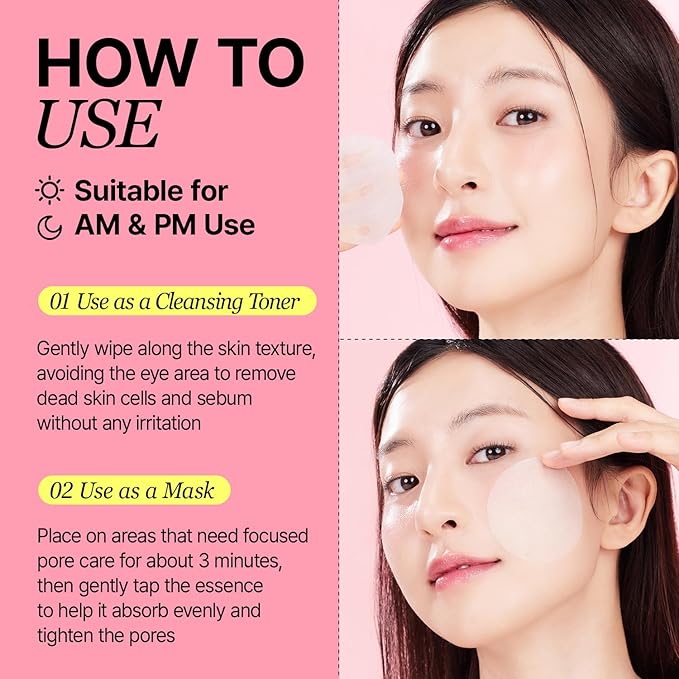 Pore Refining Toner Pad for All Skin Types, Sebum Control, Tighten Pores, Korean Skin Care, Vegan (70 Pads)