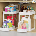 Ukeetap 2 Pack Multi-Purpose Pull-Out Storage Organizers, Under Sink & Cabinet Storage, 12.8 Inch, White (白色)