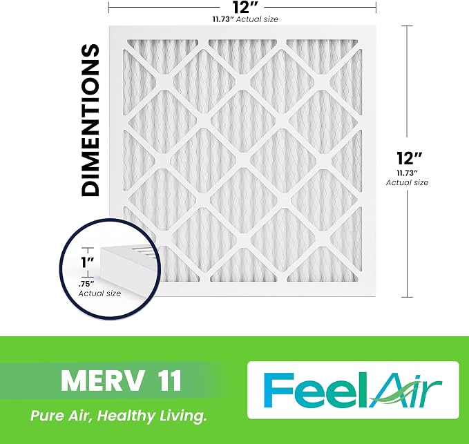 12x12x1 Air Filter – 6 Pack, MERV 11 Pleated HVAC & Furnace Filter, - Image 2