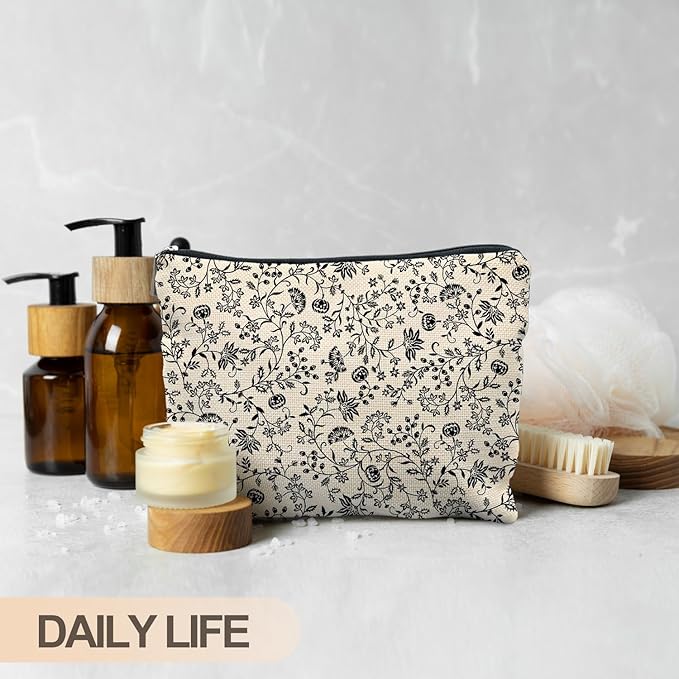 Vintage Halloween Makeup Bag, Halloween Gifts for Women Her Girlfriend, Halloween Pumpkins with the Wine Cosmetic Bags Toiletry Bag for Women, Horror Makeup Bag