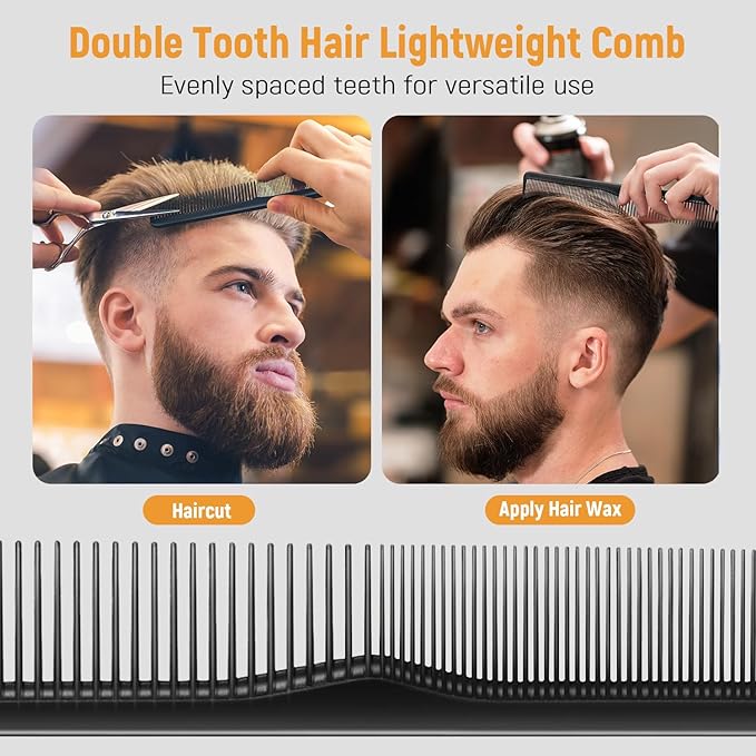 Men's Hair Styling Combs and Brush Set - Roller Brush for Adding Volume, Pompadour, Slicked-back, Fauxhawk, Undercut Styling Combs