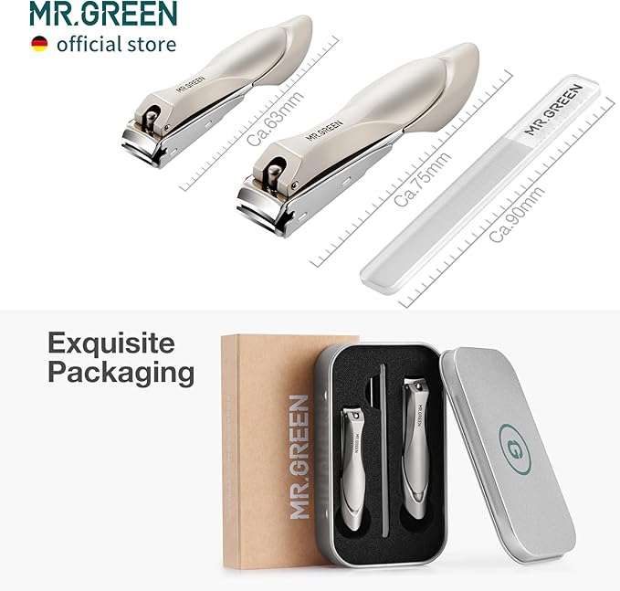 MR.GREEN Baby Safety Nail Clippers Nail Care Clippers Fingernail Cutter Newborn Baby Convenient Nail File Manicure Tools (Parent Child Nail Clipper+Nano Glass File)