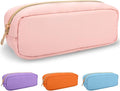 Nylon Slim Makeup Bag, Preppy Cute Makeup Brush Bag Pink Makeup Organizer for Women Men Girls - Waterproof Travel Toiletry Cosmetic Zipper Pouch