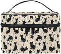 MNSRUU Makeup Bags, Black Cat Stars Makeup Organizer Bags Toiletry Bag Box Travel Cosmetic Bag Make Up Train Case for Women Teen Girl Ladies