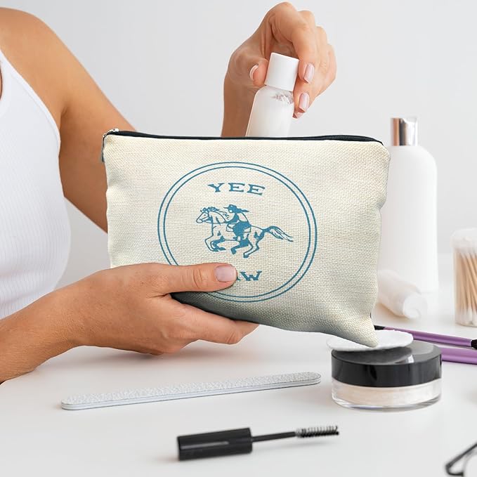 Yee Haw Cowgirl Makeup Bag - Perfect for Women's Western Gifts