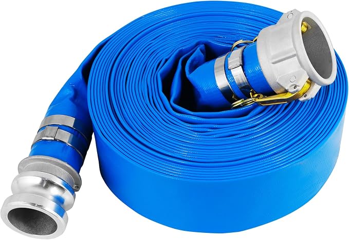 1.5" x 100 Ft Discharge Hose, Heavy Duty PVC Lay Flat Water Backwash Hose by Unknown