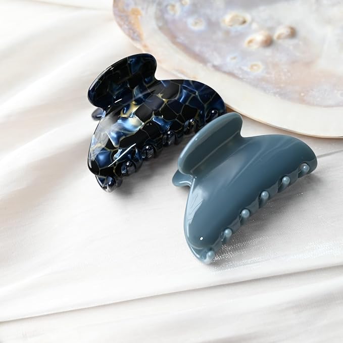 Handmade Celluloid Acetate French Design Barrettes Tortoise Shell Claws Hair Claw Luxury Fashion Accessories Hair Clip for Women (mist blue)