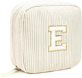 LETGO Birthday Gifts for Women Small Personalized Initial Monogram Makeup Bag,Preppy Corduroy Makeup Bags Travel Toiletry Bag Cute Pouch Purse for Her Mom Girlfriend Wife Sister Teacher Bridesmaid