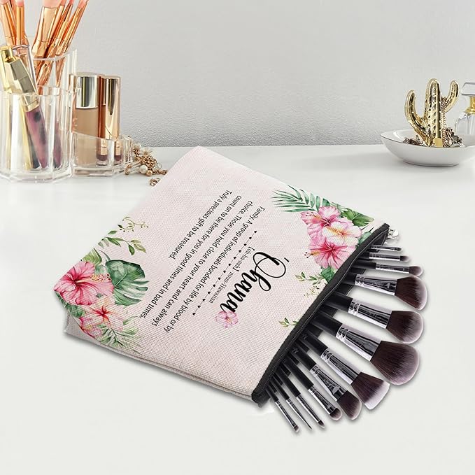Hawaiian Travel Souvenirs Gifts for Women - Makeup Bag Cosmetic Bag for Hawaii Trip, City Themed Travel Essentials Bag Pouch