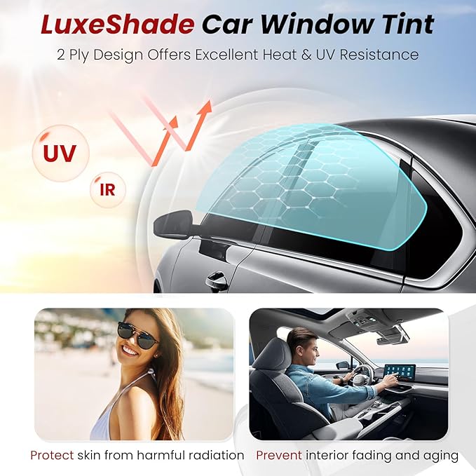 Car Window Tint, 2 PLY 35% VLT Premium Carbon HD Window Roll for Car, Home 24" in x 100'Ft Automotive Car Tint Privacy Film with Strength Adhesive, Blocks UV/IR Rays, Reduce Heat & Glare