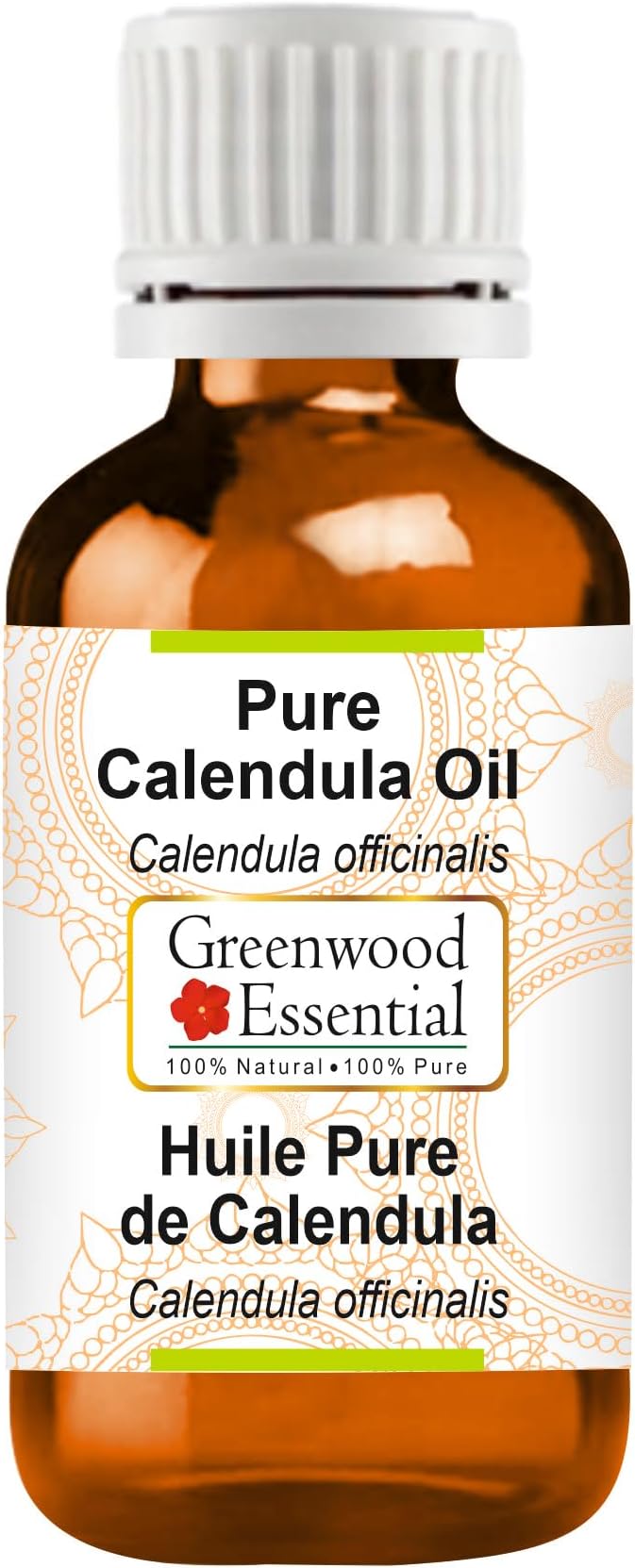 Greenwood Essential Calendula Oil (Calendula officinalis) | Infused | Pure | Non-Sticky | Lightweight | Mild Formula | For Daily Skincare | For Men & Women | All Skin Types | 100ml (3.38 oz)