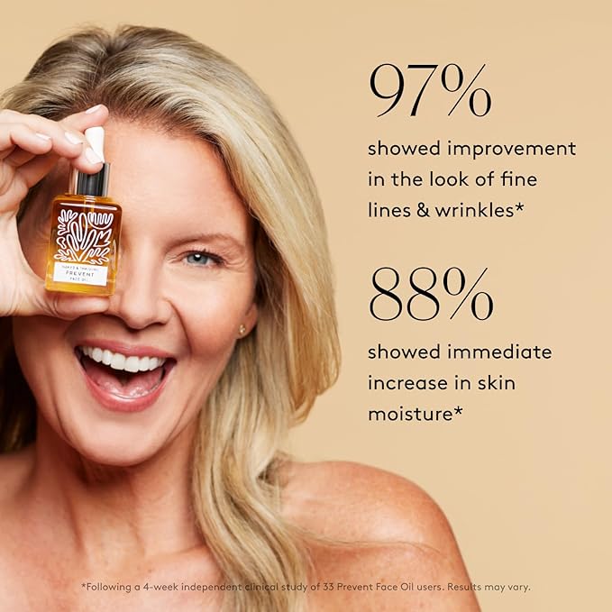 Naked & Thriving Prevent Anti-Aging Facial Oil - Vegan, Naturally-Derived Skin Care & Face Oil (1.18 oz/35 mL)