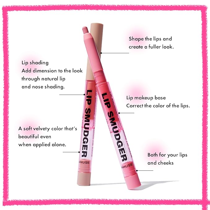 Amuse Seoul Lip Smudger (04 HIPPIE GIRL) | dark rose | lip liner, matte, creamy, soft, velvety, cruelty-free, lipcare, long-lasting, multiuse, vegan