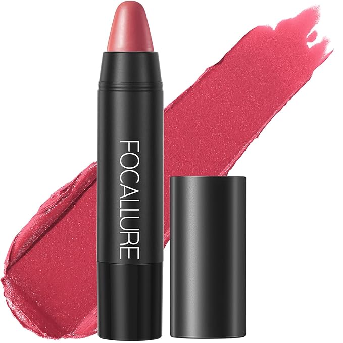 FOCALLURE Ultra Chic Lipstick,Rich Vitamin E Lip Crayon,Lightweight Color without Drying or Fading,Long Lasting Waterproof Lips Makeup,SMOKY CARMINE
