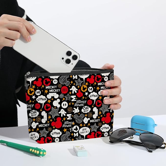 Cartoon Mouse Makeup Bag Cosmetic Bag Zipper Pouch Funny Cute Mouse Themed Gifts Animal Lover Gifts Friendship International Nurses Day Birthday Gift for Women Girl Sister Girlfriend