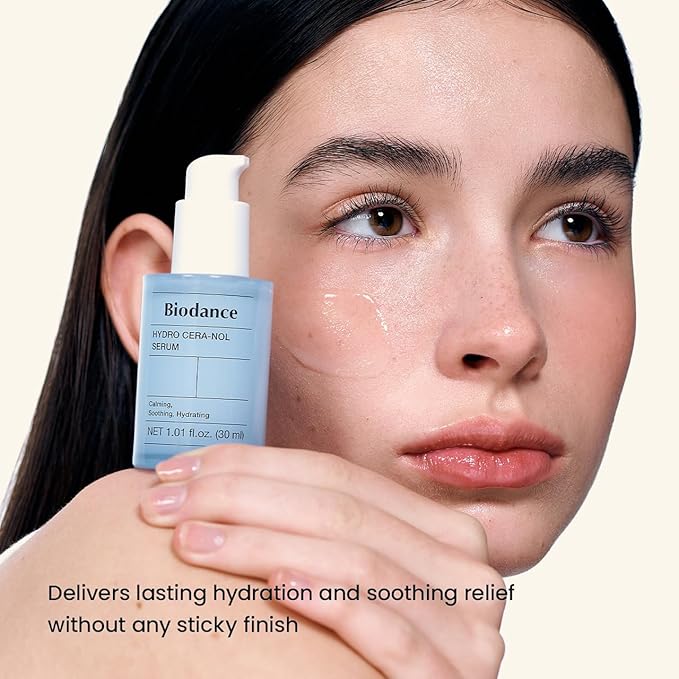 BIODANCE Hydro Cera-Nol Serum, Hydrating, Quick Soothing Effect, Redness Reducing, Hydration Boost Serum for Sensitive Skin, Korean Skincare, Stocking Stuffers for Teen Girls | 1.01 fl.oz x 1 ea