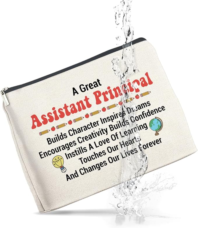 Assistant Principal Gifts for Women Makeup Bag, Assistant Principal Appreciation Gifts a Great Assistant Principal Cosmetic Bag Zipper Makeup Pouch