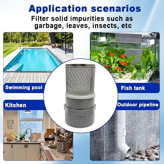 3/4" Stainless Steel Filter Cover Connected to 3/4" DN20 Grey PVC Water Pipe - Image 6