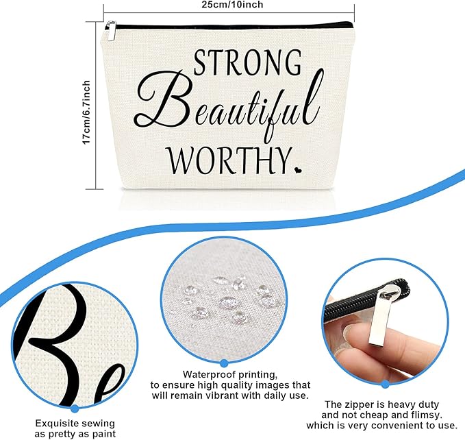 Inspirational Gifts for Women Inspirational Quote Makeup Bag Christmas Graduation Birthday Gifts for Friend Daughter Girl Wife Sister Aunt Coworker Cosmetic Bag Case Encouragement Gift Makeup Pouch