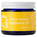 PurO3 Ozonated Sunflower Oil – Pure, Natural, Organic Skincare for Face & Body – Oxygenated Healing Lotion, Moisturizer & Beauty Cream in a Glass Jar – O3 Therapy Salve, 2 oz