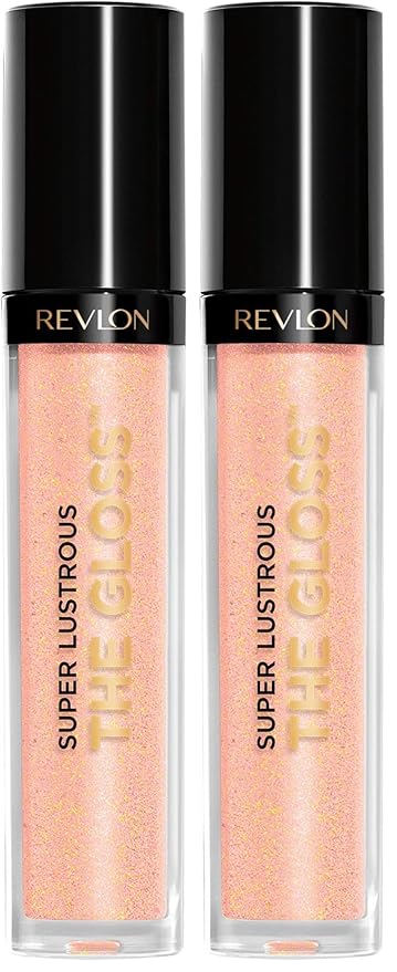 REVLON Super Lustrous Lip Gloss, Non-Sticky, Hydrating, High Shine Finish, 205 Snow Pink, 0.13 oz (Pack of 2)