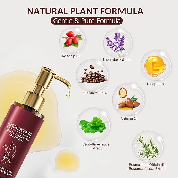 Body Firming Oil,Glow body oil for women,Body Oil After Shower Tightening&Hydrating Treatment for Arms,Legs,Stomach&Body,Natural Firming Oil for Dry Skin,Non-Greasy Body Serum-2pk (4.06 FL OZ)