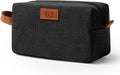 Janhavi Makeup Bag Waterproof, Groomsmen Gifts, Travel size Toiletries Bag, Cruise Ship Essentials, Travel Bag, Laser Engraved Initials & Wheat Ear, Travel Essentials, Gifts for Men (Dark Grey V)