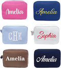 Personalized Embroidered Waffle Cosmetic Bags, Custom Thicken Beauty Makeup Packet Bag for Women Girls, Travel Makeup Pouch, Aesthetic Toiletry Case, Bridal Bridesmaid Party, Birthday, Wedding Gifts