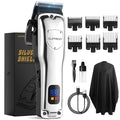 SUPRENT Cordless Hair Clippers for Men Professional Hair Cutting Trimmer with LED Display Trimmer for Barbers & Home Use
