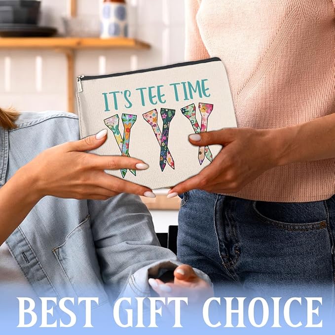 Golf Gifts Makeup Bag, Team Gifts for Women Golf Lover Player Inspirational Gift for Golfers Friendship Birthday Gift for Her Female Friend Zipper Cosmetic Bag Travel Toiletry Pouch for Purse