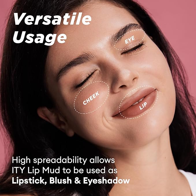 ITY Velvet Matte Finish Lip Stain-Mousse Textured Lip Clay, Nude Shade, Conceals Lip Lines, Rich Pigment Lip Tint Lipsticks, 0.14 oz (4g) in Berrylicious