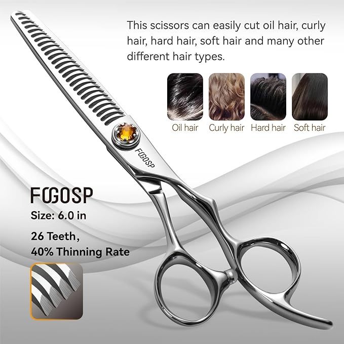 Thinning Shears for Hair Cutting Extremely Sharp Japan VG10 Steel Hairdressing Scissors for Barbers Salon Stylists CNC Craftsmanship Smoothing Cut Barber Scissors for Women Men (Blending Shear)