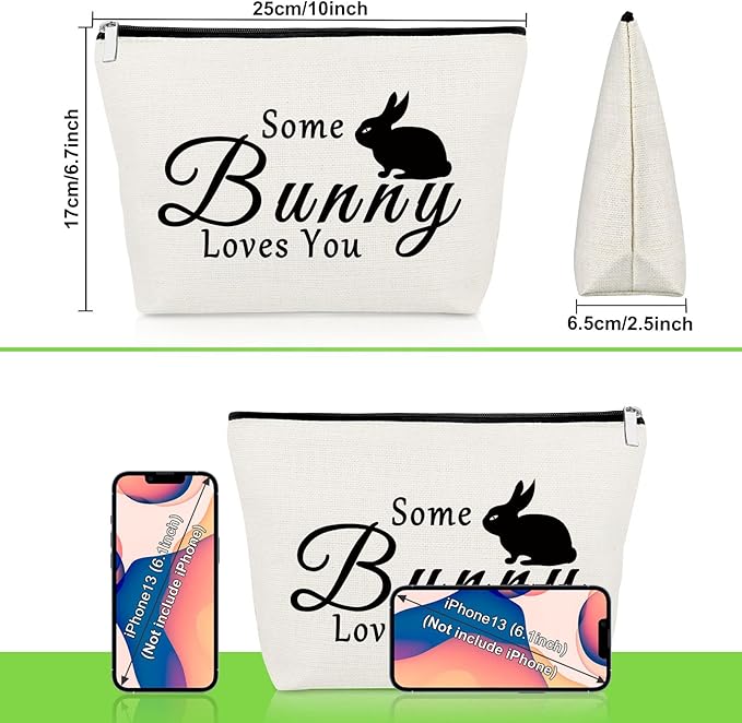 Bunny Lovers Gifts Makeup Bag Bunny Gifts for Women Rabbit Lover Animal Lover Presents for Bunnie Mom Cosmetic Bag Rabbit Presents for Girls Friends Sister Christmas Birthday Travel Cosmetic Pouch