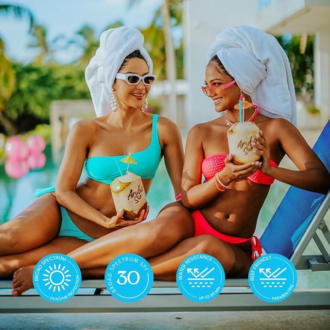 SPF 30 Sunscreen Lotion 16oz 2-Pack - Reef Act Compliant no 67 Octinoxate & Oxybenzone Free - Sun Screen Broad Spectrum UVA/UVB - Sunscreen Waterproof and Non-Greasy