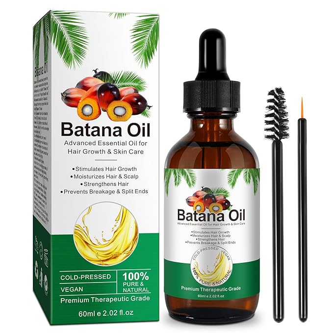 Batana Oil for Hair Growth,60ml 100% Pure Natural Cold Pressed Organic Oil,Promotes Hair Growth for Men & Women,Hydrating & Repairing Dry,Damaged Hair Skin Care,Enhances Hair & Skin Radiance
