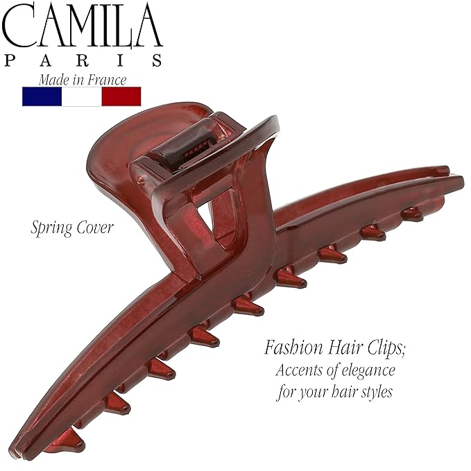 Camila Paris CP3228 French Hair Clip for Women, Narrow, Strong Hold Grip Double Teeth Girls Hair Claw Clips Jaw, Fashion Durable Styling Hair Accessories for Women, Made in France