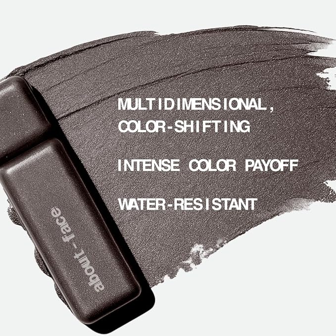 aboutface Fractal Glitter Eye Paint Glitch– Smudge-Proof, Long-Lasting Liquid Eyeshadow – Intense Sparkle with Mousse Texture – Vegan, Cruelty-Free – 0.13oz (Asphalt With Sparkle)
