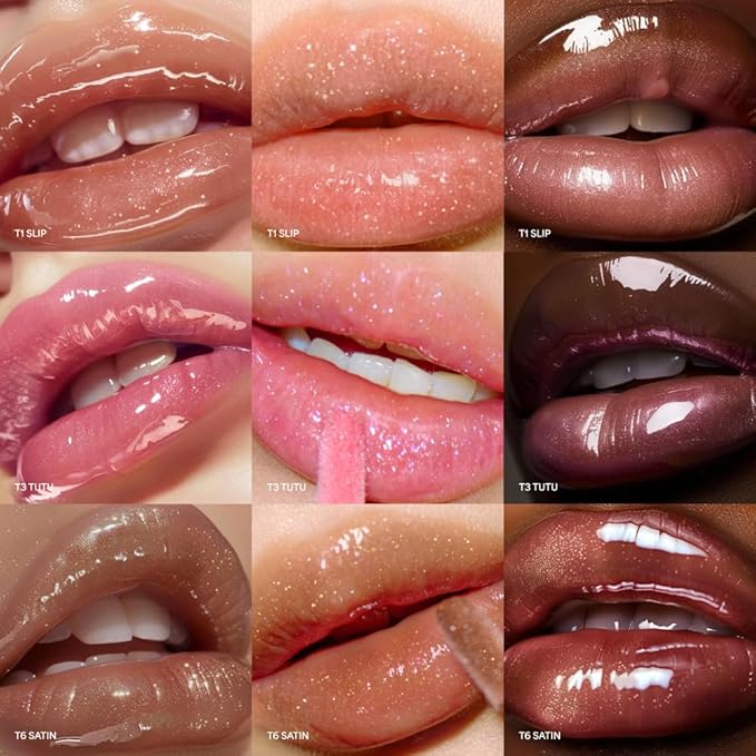 ENTROPY MAKEUP Tulle Lip Gloss, Lightweight 3D Pearl Shimmer, Ultra-Gloss High Shine, Non-Sticky Moisturizing Lip Gloss with Peptide Complex, Frill