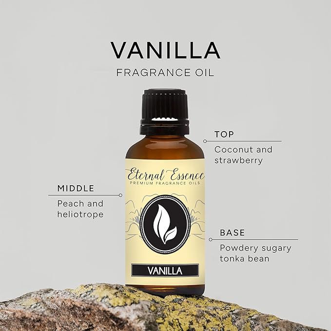 Eternal Essence Oils Vanilla 30ml Premium Fragrance Oil - for Candle, Soap Making, Aromatherapy, Diffusers, Home Care, & Humidifiers