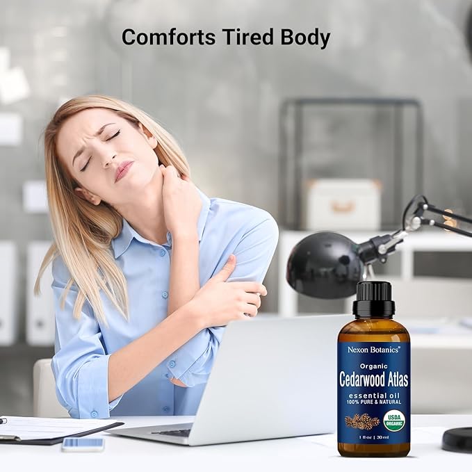 Organic Cedarwood Essential Oil 30 ml - Pure, Natural Oils for Aromatherapy, Diffusers, DIY, Candle and Soap Making Scent - Nexon Botanics
