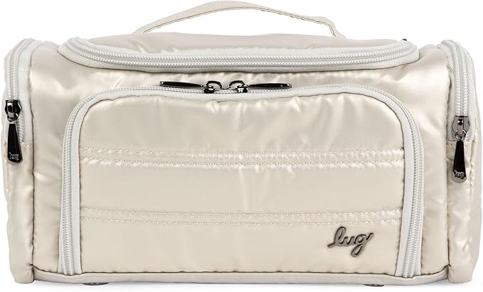 Lug Trolley Medium Cosmetic Case, METALLIC CHAMPAGNE