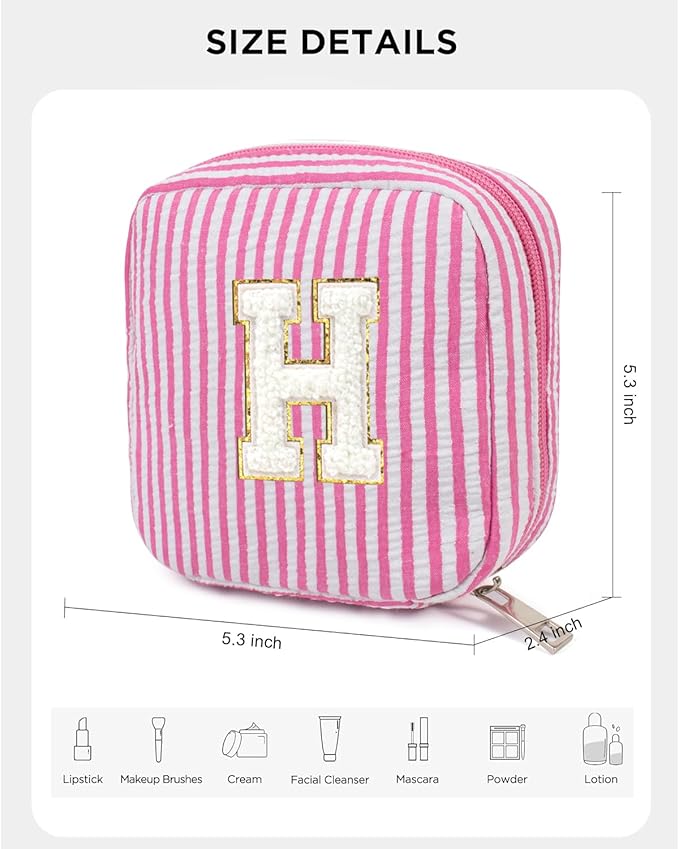 LETGO Gifts for Girls Teen Girl - Pink Preppy Makeup Bag Best Friend Birthday Gifts Teacher Gifts for Women Wedding Gifts Bridesmaid Gifts Daughter Teacher Wife Graduation Gifts for Women Her
