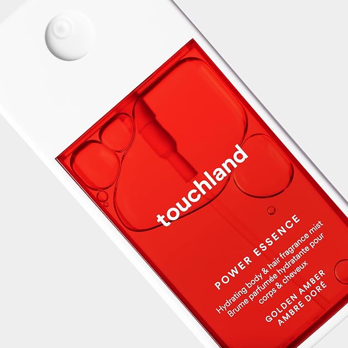 Touchland Hydrating Body & Hair Fragrance Mist, Golden Amber, 2 FL. OZ. Travel Size Body Spray