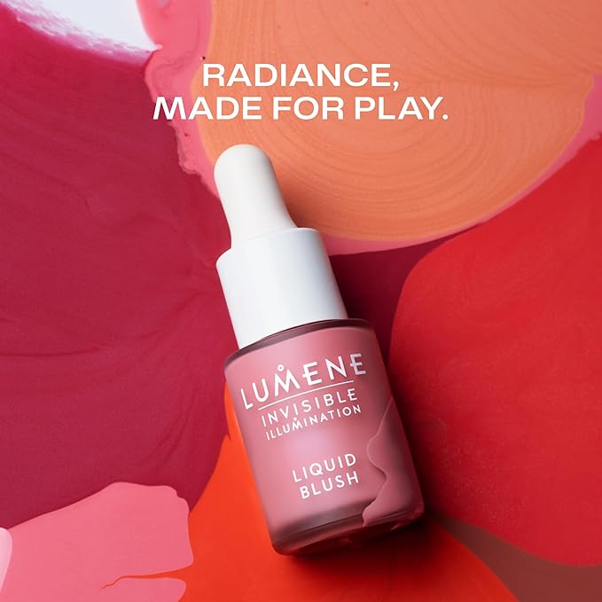 Lumene Invisible Illumination Liquid Blush Frosty Petal 15ml – Buildable Dewy Tint with Arctic Spring Water & Cloudberry Extract – Radiant, Weightless Flush for All Skin Tones